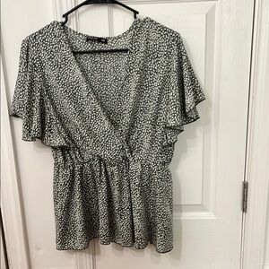 SHEIN Flutter Sleeve Wrap Blouse